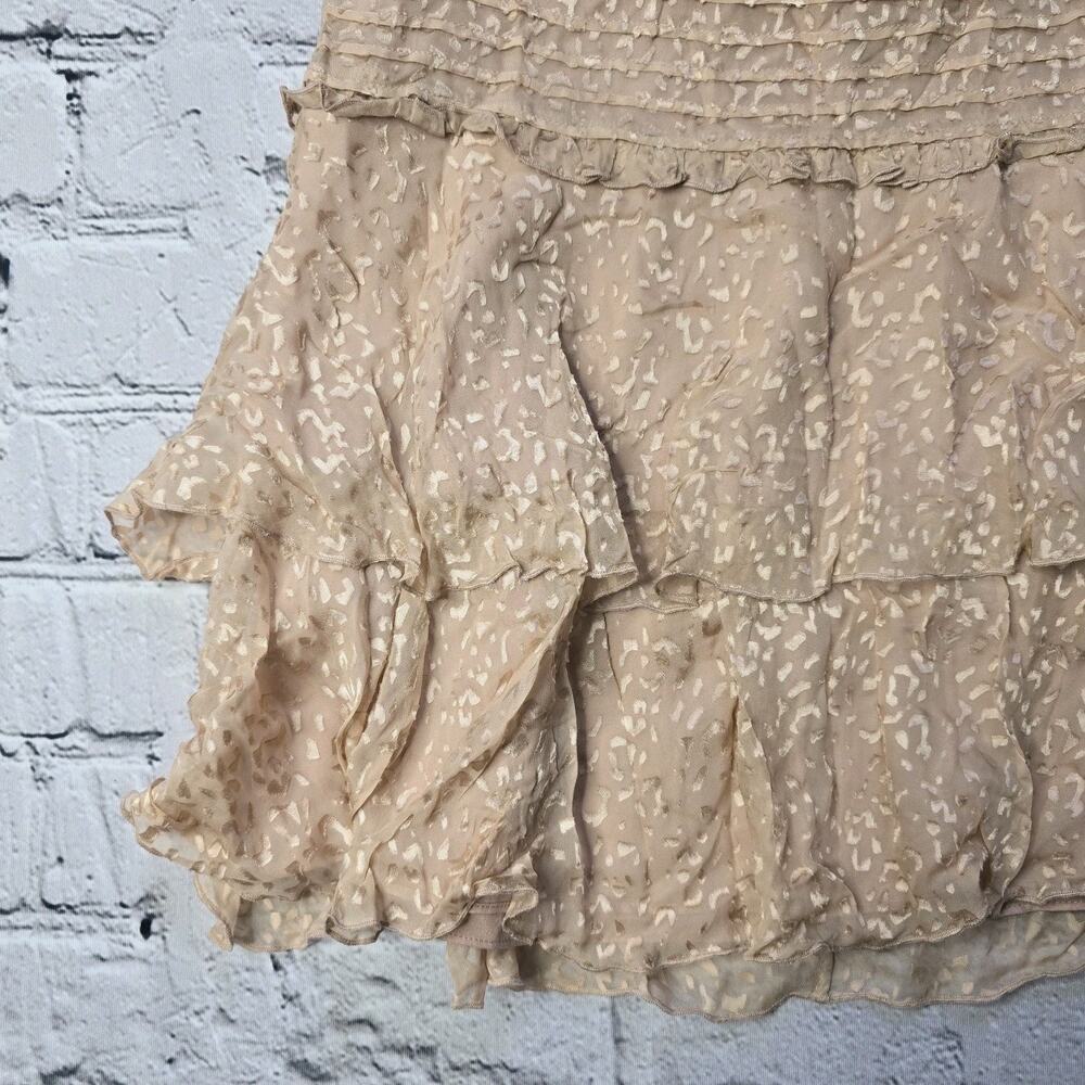 Reiss Womens Lelis Burn-Out Pattern Tiered‎ Mini Skirt Size 4 Blush Pink - Picture 5 of 11